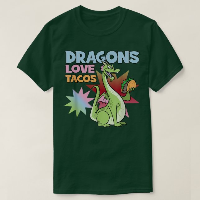 Camiseta Los dragones aman los tacos (Diseño del anverso)
