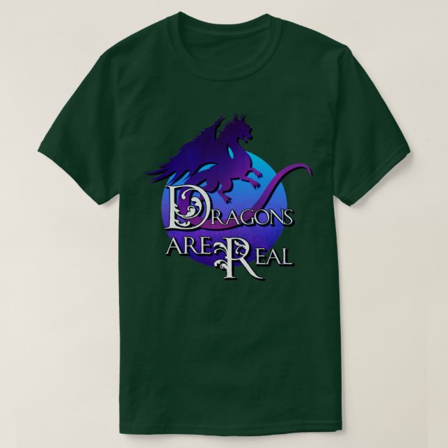 Camiseta Los dragones son azul real (Diseño del anverso)