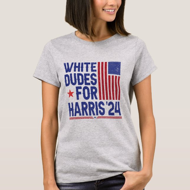 Camiseta Los dudes blancos para las elecciones de Kamala Ha (Anverso)