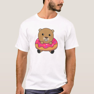 Camiseta Los dulces dulces castores donut rosados