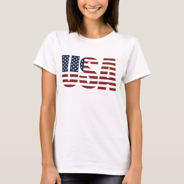 Camiseta Los E.E.U.U. América patriótica de las mujeres de (Anverso)