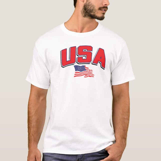 Camiseta Los E.E.U.U. con la bandera americana (Anverso)