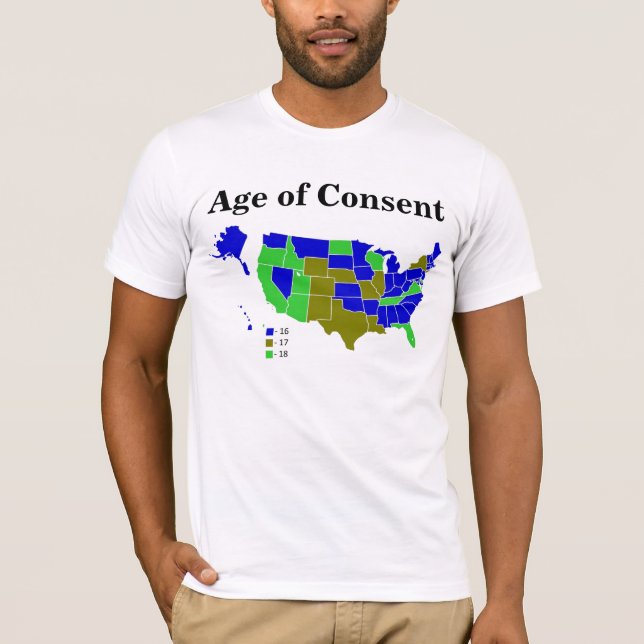 Camiseta LOS E.E.U.U. - ¡Edad del mapa del consentimiento! (Anverso)