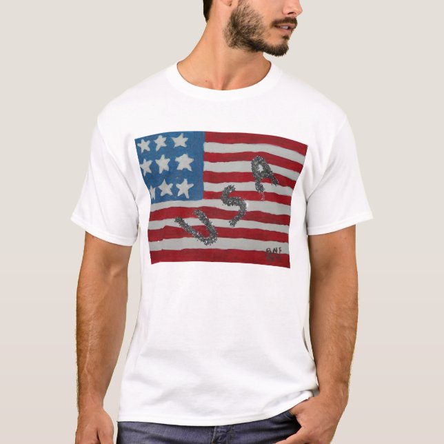 Camiseta Los E.E.U.U. GlitterFlag (Anverso)