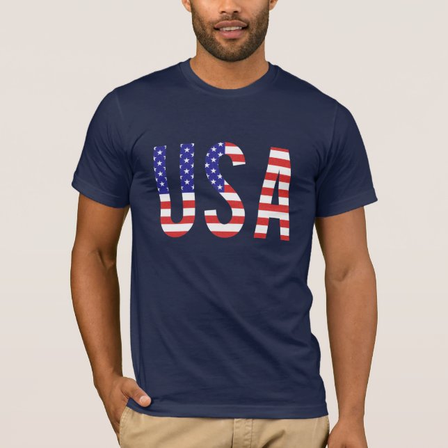 Camiseta Los E.E.U.U. - Letras de la bandera de los Estados (Anverso)