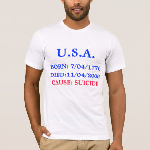 CAMISETA LOS E.E.U.U., LLEVADOS: 7/04/1776, CAUSA: EL