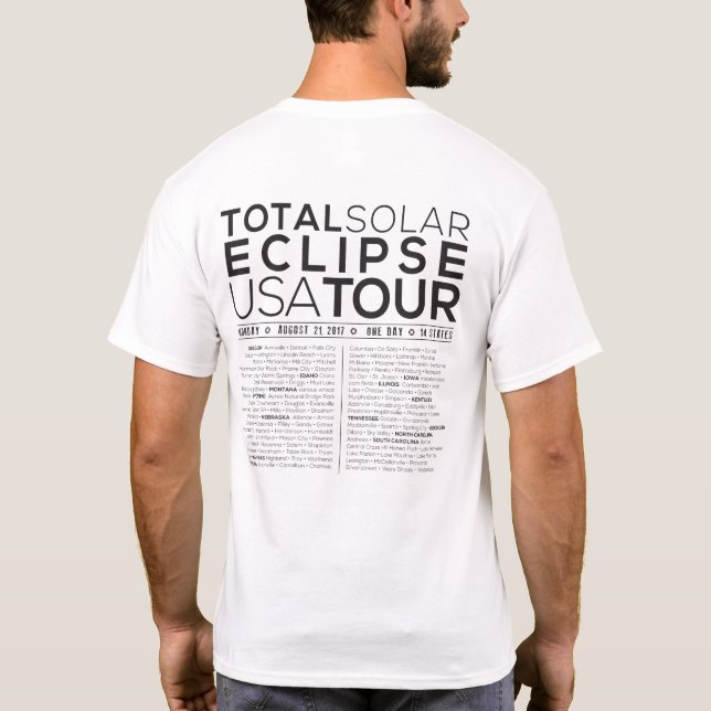 Camiseta Los "E.E.U.U. viajan/el eclipse solar T del total (Reverso)
