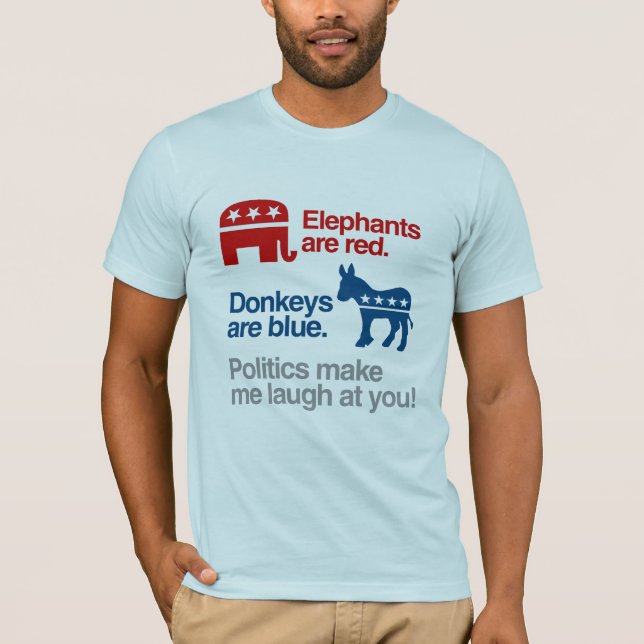 CAMISETA LOS ELEFANTES SON ROJOS. LOS DONKEYS SON AZULES. (Anverso)
