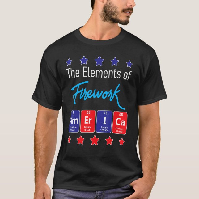 Camiseta Los Elementos Del Fuego 4 De Julio Merica Red Wh (Anverso)