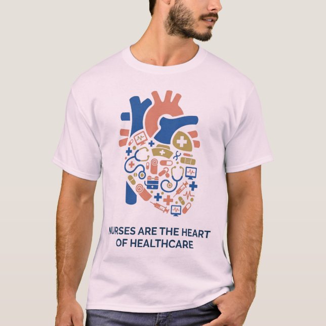 Camiseta Los Enfermeros Son el Corazón de la Atenc (Anverso)