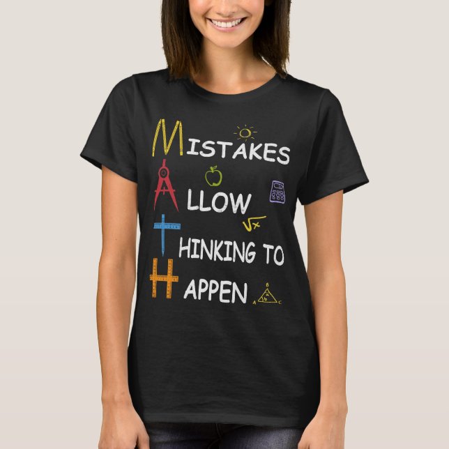 Camiseta Los errores del profesor de matemáticas permiten (Anverso)