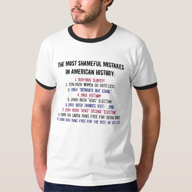 Camiseta Los errores más vergonzosos de la historia (Anverso)