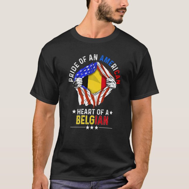Camiseta Los Estados Unidos belgas enorgullecen a su país e (Anverso)