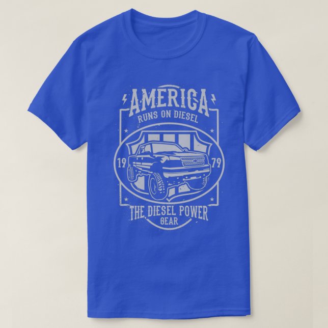 Camiseta Los Estados Unidos corren con el diesel (Diseño del anverso)