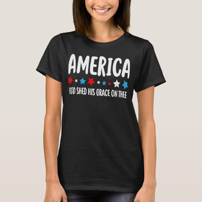 Camiseta Los Estados Unidos de las Mujeres Dios derramó su  (Anverso)