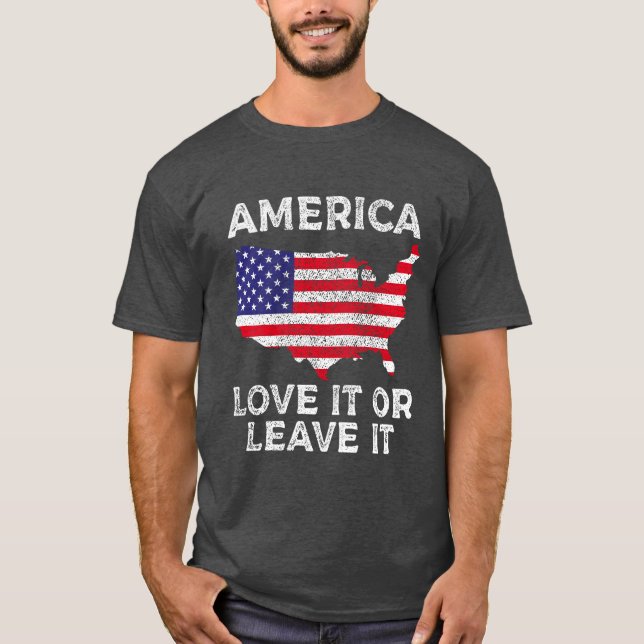 Camiseta Los Estados Unidos lo aman o lo dejan, Pro America (Anverso)