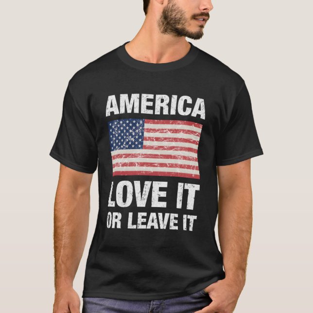 Camiseta Los Estados Unidos Lo Aman O Me Dejan Con La Bande (Anverso)