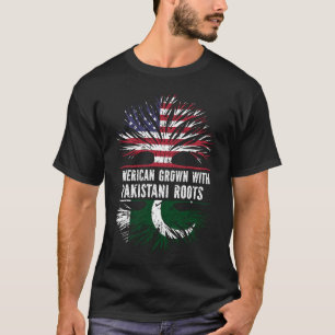 Camiseta Los estadounidenses crecen con las raíces paquista
