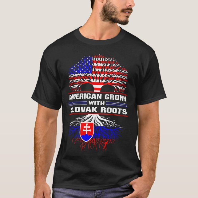 Camiseta Los estadounidenses crecen con raíces eslovacas (Anverso)