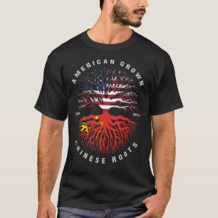 Camiseta Los estadounidenses cultivan raíces chinas en la b