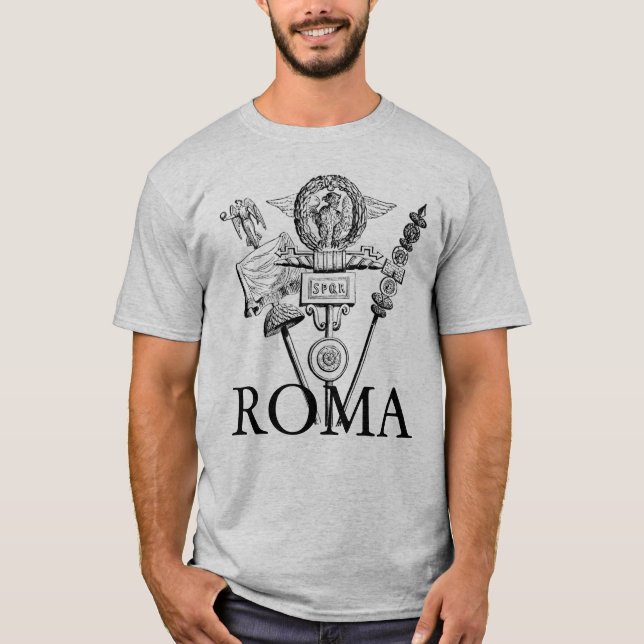 Camiseta Los estándares romanos (2 echados a un lado) (Anverso)