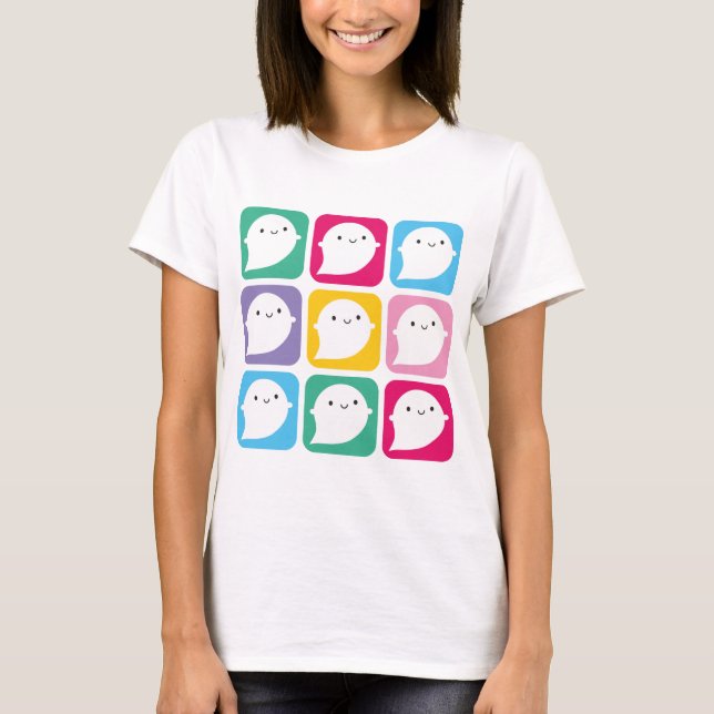 Camiseta Los fantasmas coloridos de Kawaii (Anverso)