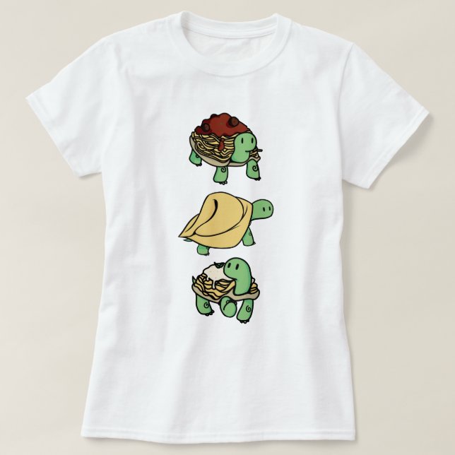 Camiseta Los fideos de tortuga cuelgan trío de pasta de tor (Diseño del anverso)