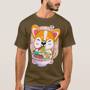 Camiseta Los fideos japoneses de Corgi Ramen cuestan Kawaii