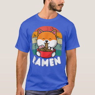 Camiseta Los fideos japoneses kawaii cuelgan al perro anime