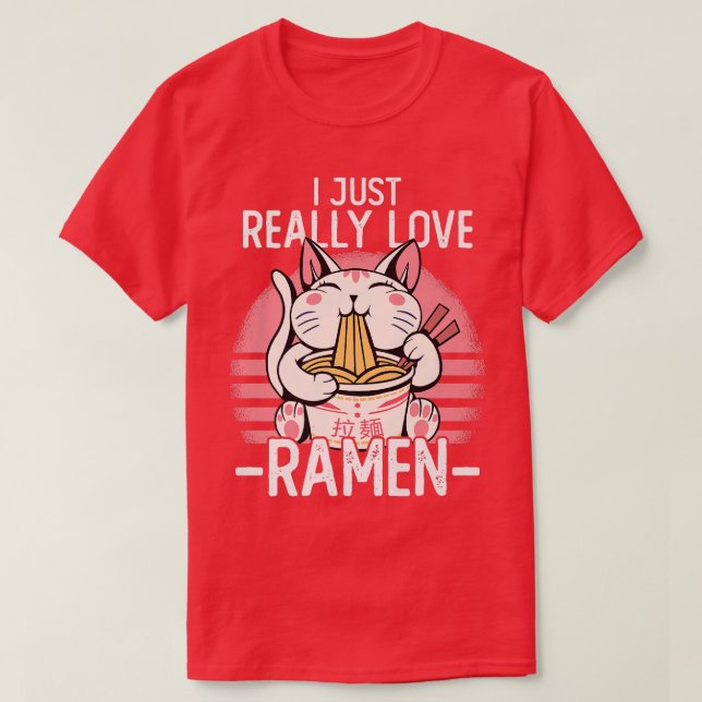 Camiseta Los fideos japoneses me encantan Ramen Kawaii C (Diseño del anverso)