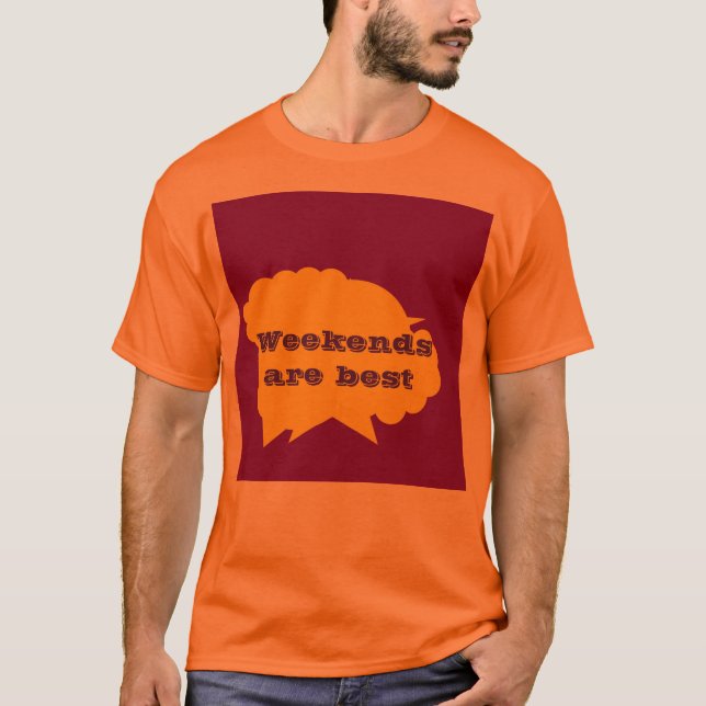 Camiseta Los fines de semana son el mejor motivo en morado (Anverso)