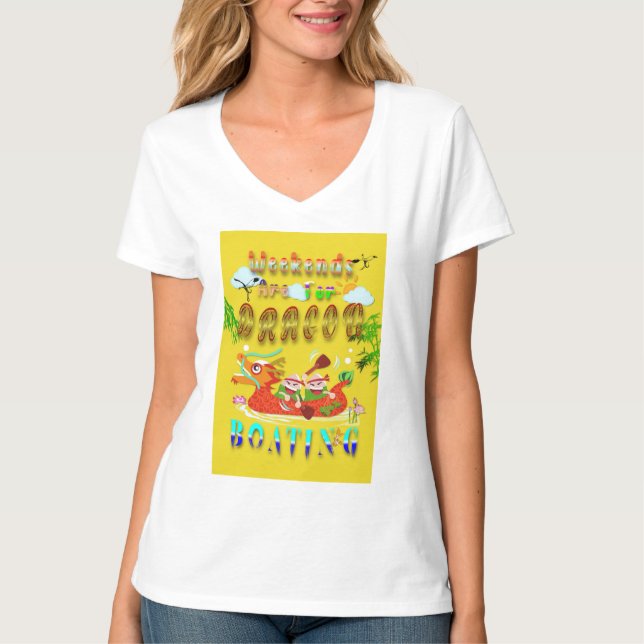 Camiseta Los Fines De Semana Son Para Bote Dragón (Anverso)