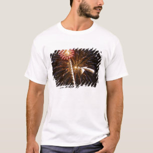Camiseta Los fuegos artificiales exhiben en el río Savanna