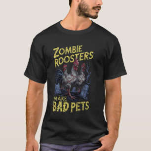 Camiseta Los gallos zombies hacen malos Mascotas Halloween