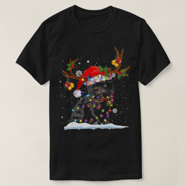 Camiseta Los gatos adoran el árbol de navidad navideño alum (Diseño del anverso)