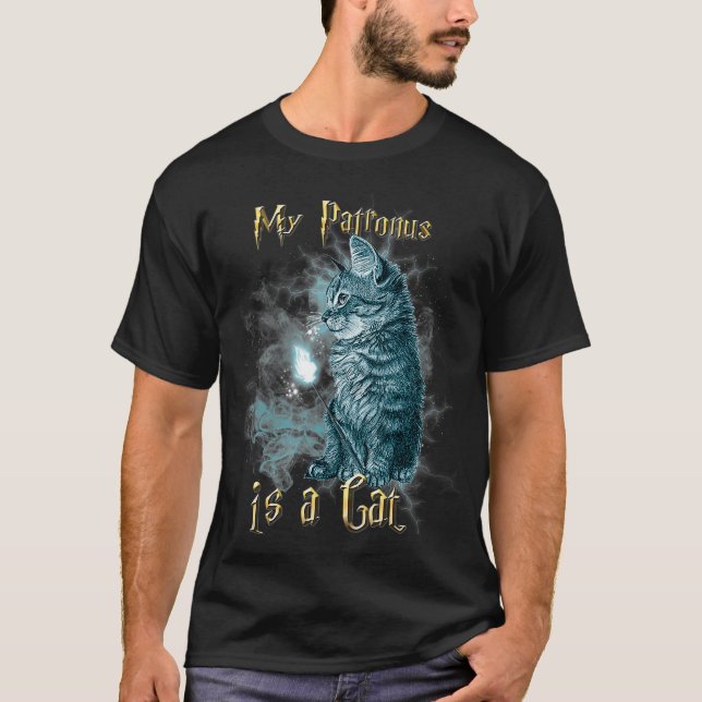 Camiseta Los Gatos Adoran Guay Mi Patrono Es Un Gato (Anverso)