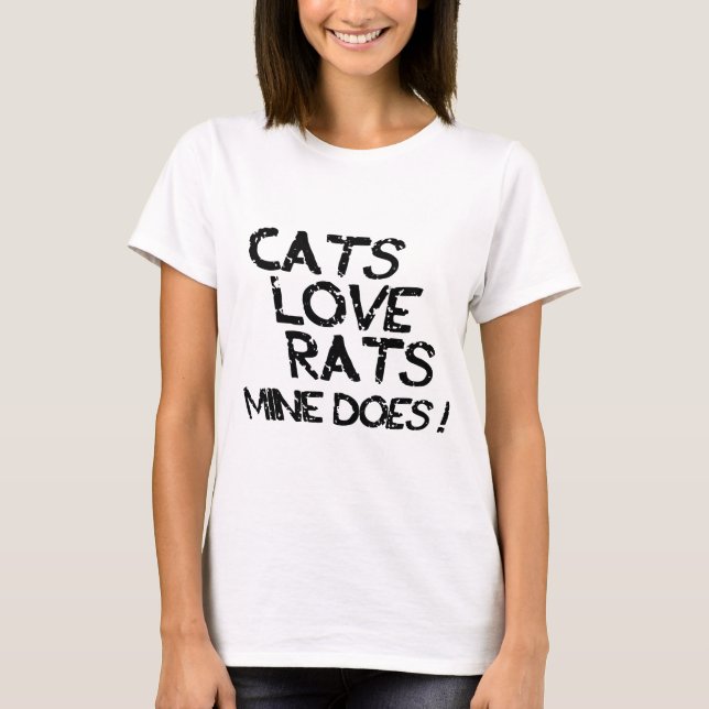 Camiseta Los gatos aman las ratas. La Mía Sí. (Anverso)