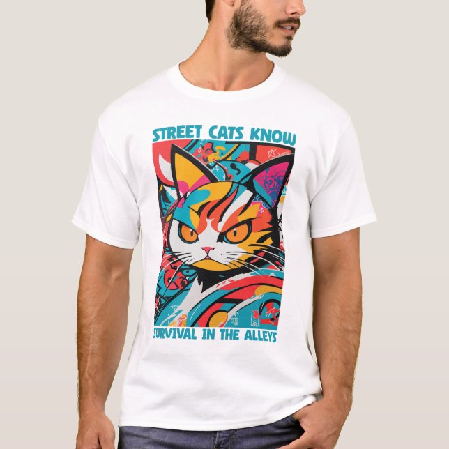 Camiseta Los gatos callejeros sobreviven (Anverso)