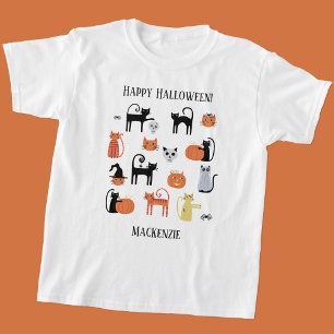 Camiseta Los gatos de Halloween tienen miedo de ser persona