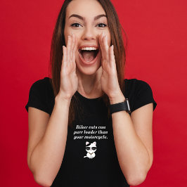Camiseta Los Gatos En Biker Son Más Fuertes Que La Motocicl