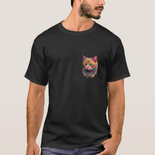 Camiseta Los gatos en la acuarela de bolsillo recortan el c