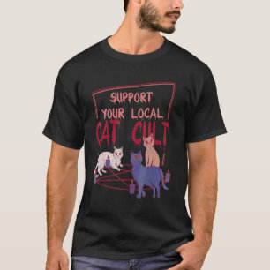Camiseta Los Gatos En Pentagram Apoyan Su Culto De Gato Loc