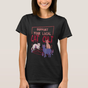 Camiseta Los Gatos En Pentagram Apoyan Su Culto De Gato Loc