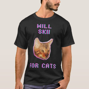 Camiseta ¿Los gatos esquiarán? Divertida aventura invernal
