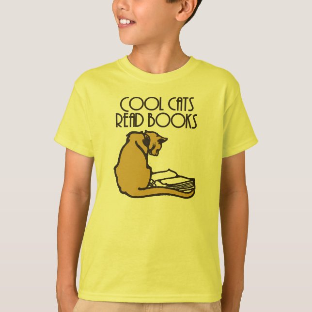 Camiseta Los gatos frescos leyeron estilo retro de los (Anverso)
