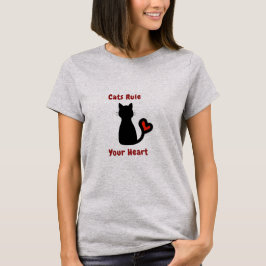 Camiseta Los gatos gobiernan a sus damas de corazón