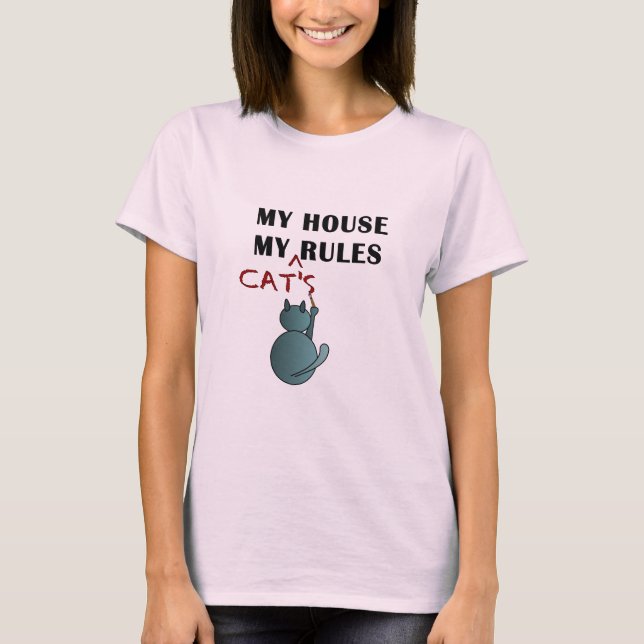 Camiseta Los gatos gobiernan en mi casa (Anverso)