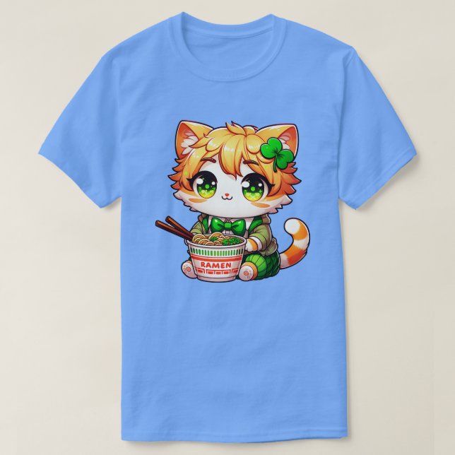 Camiseta Los gatos irlandeses de Ramen adoran el día de los (Diseño del anverso)