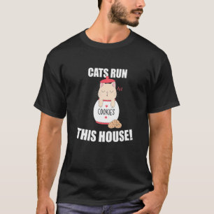 Camiseta Los Gatos Mandan en Esta Casa Frase de Gato Dormil