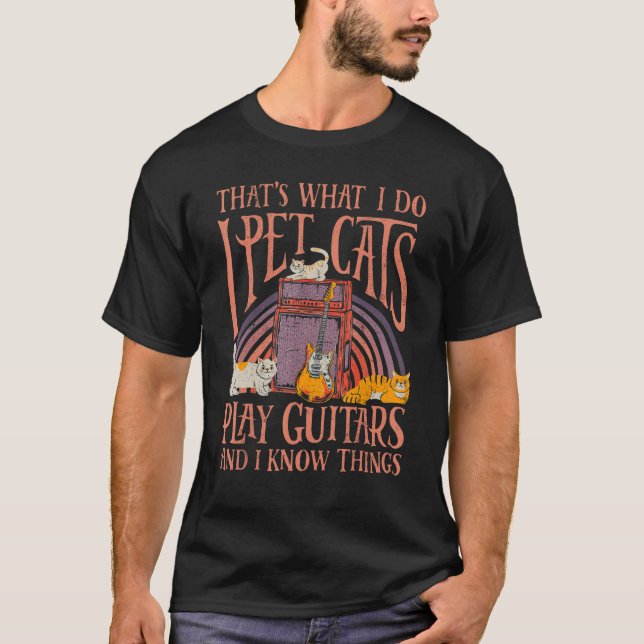 Camiseta Los gatos Mascotas tocan a los guitarras música gu (Anverso)